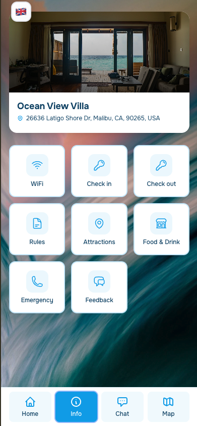 Guest manual for Ocean View Villa on mobile